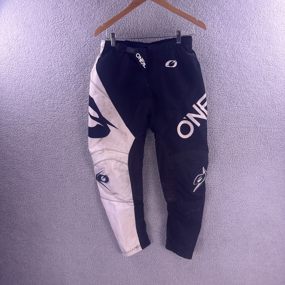 Oneal Element Motocross Racing Pants Black White Mens Size 30 Dirt Bike Riding